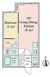 GRANDE野方RIO 1LDKの間取図画像
