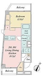 GRANDE東小岩 1LDKの間取図画像