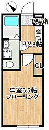 マリンハイツ 1Kの間取図画像