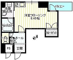 ミッテンドルフ生麦 ワンルームの間取図画像