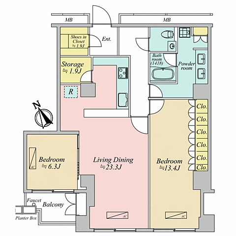 間取り 元麻布ヒルズフォレストタワー 7階/-