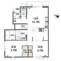 ユアメゾン桜 2LDKの間取図画像