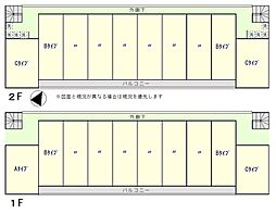 遊眠舎 1Kの間取図画像
