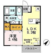 モンテローザ小待Ｂ 203 ｜ 青森県八戸市長根4丁目（賃貸アパート1LDK・2階・30.13㎡） その2