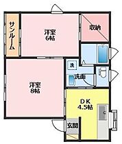 プレミールＡ 201 ｜ 青森県八戸市大字尻内町字六百刈（賃貸アパート2K・2階・44.30㎡） その2