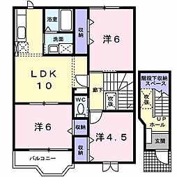 サンフィールドA 3LDKの間取図画像