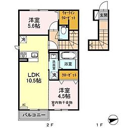 ブリックス 2LDKの間取図画像