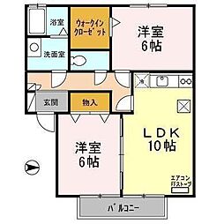 エル・ドラードナナB 2LDKの間取図画像