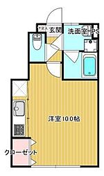 シャインアーチE ワンルームの間取図画像
