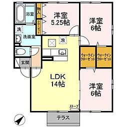 シャルムガーデンA 3LDKの間取図画像