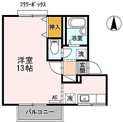 セジュール泉山 ワンルームの間取図画像