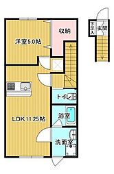 アストリアA 1LDKの間取図画像
