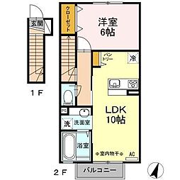 レーヴ鍛冶町 1LDKの間取図画像
