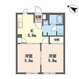 ディアスしもながB 2Kの間取図画像