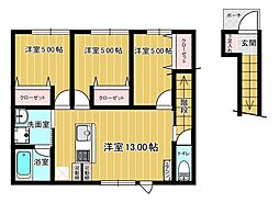 八戸市城下2丁目B(仮称) 3LDKの間取図画像
