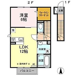 グランデ新井田 1LDKの間取図画像