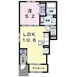 フロンティア・コート 1LDKの間取図画像