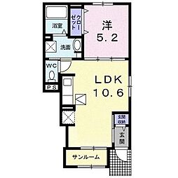 フロンティア・コート 1LDKの間取図画像