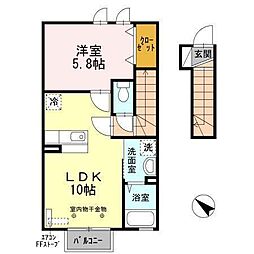 サニーパーク 1LDKの間取図画像