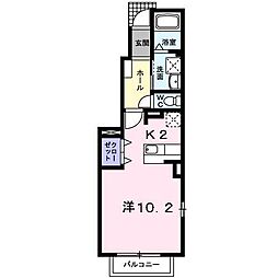 コンフォルターブルアヴァンセ ワンルームの間取図画像