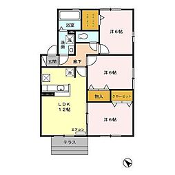 アンフルールA 3LDKの間取図画像