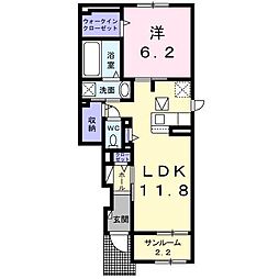 オリーブ.N 1LDKの間取図画像