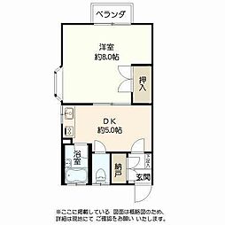 アルスU3 1DKの間取図画像