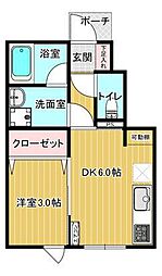 エターナル II 1DKの間取図画像