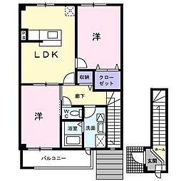 シャン・インテリオーネ 2LDKの間取図画像