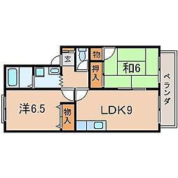 セジュール和2 2LDKの間取図画像