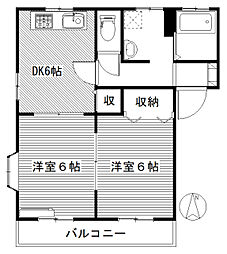 エクセレントC 2DKの間取図画像