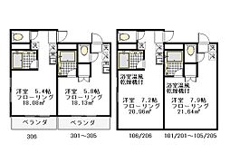 AKマンション2 ワンルームの間取図画像
