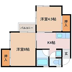 カントリーホーム 2Kの間取図画像