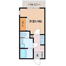 (仮称)西都賀新築アパート 1Kの間取図画像