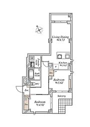 フレンドリーテラス戸越銀座 1階2SLDKの間取り