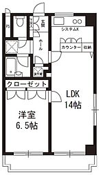 コンフォール目黒 1LDKの間取図画像