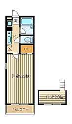 ロイヤルコート氷川台 1Kの間取図画像
