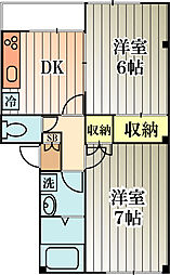 カサベルダ 2DKの間取図画像