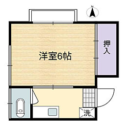 滝川荘 1Kの間取図画像