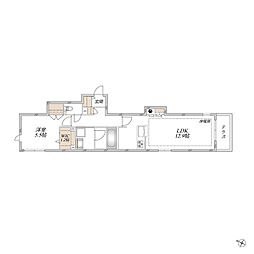 Chaleur Urawa 1LDKの間取図画像