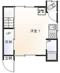 吉岡アパート ワンルームの間取図画像