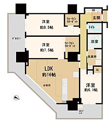 ローレルスクエア大阪ベイタワー 3LDKの間取図画像