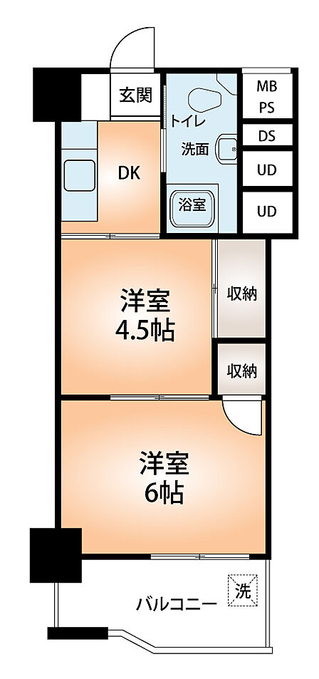 新大阪第2ダイヤモンドマンション、5階部分、南向き、29.16m2、詳細はお問い合わせ下さいませ