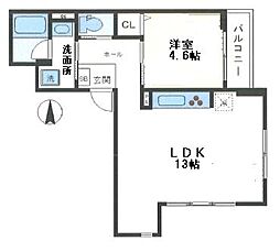 hlk 1LDKの間取図画像