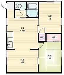 パークヒルズ2 3DKの間取図画像
