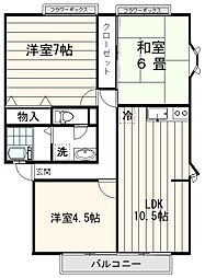 サンビレッジ鷹ノ台やすら木通りG棟 3LDKの間取図画像