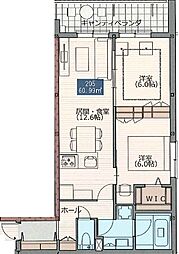 サングランデ 2LDKの間取図画像