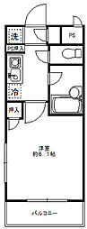 アヴァンツァーレ高輪 1Kの間取図画像