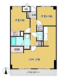 アークヒル宮前 2LDKの間取図画像