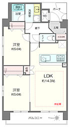 ダイアパレスエスタヴォール大山 2LDKの間取図画像